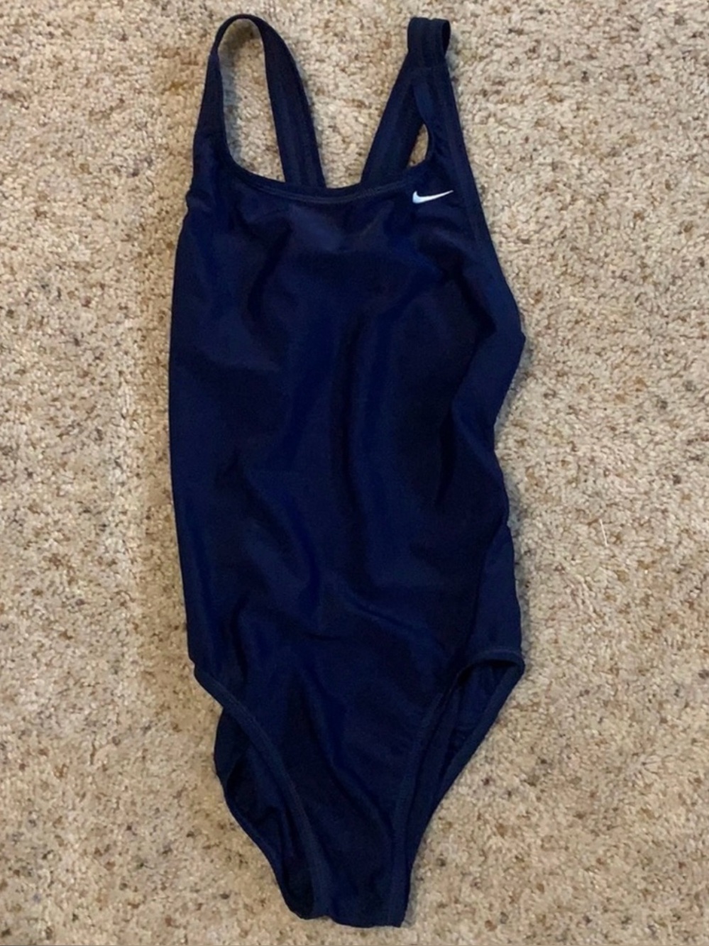Nike Fast Back One Piece Swimsuit Navy Blue Athletic Training Womens 6 NWOT